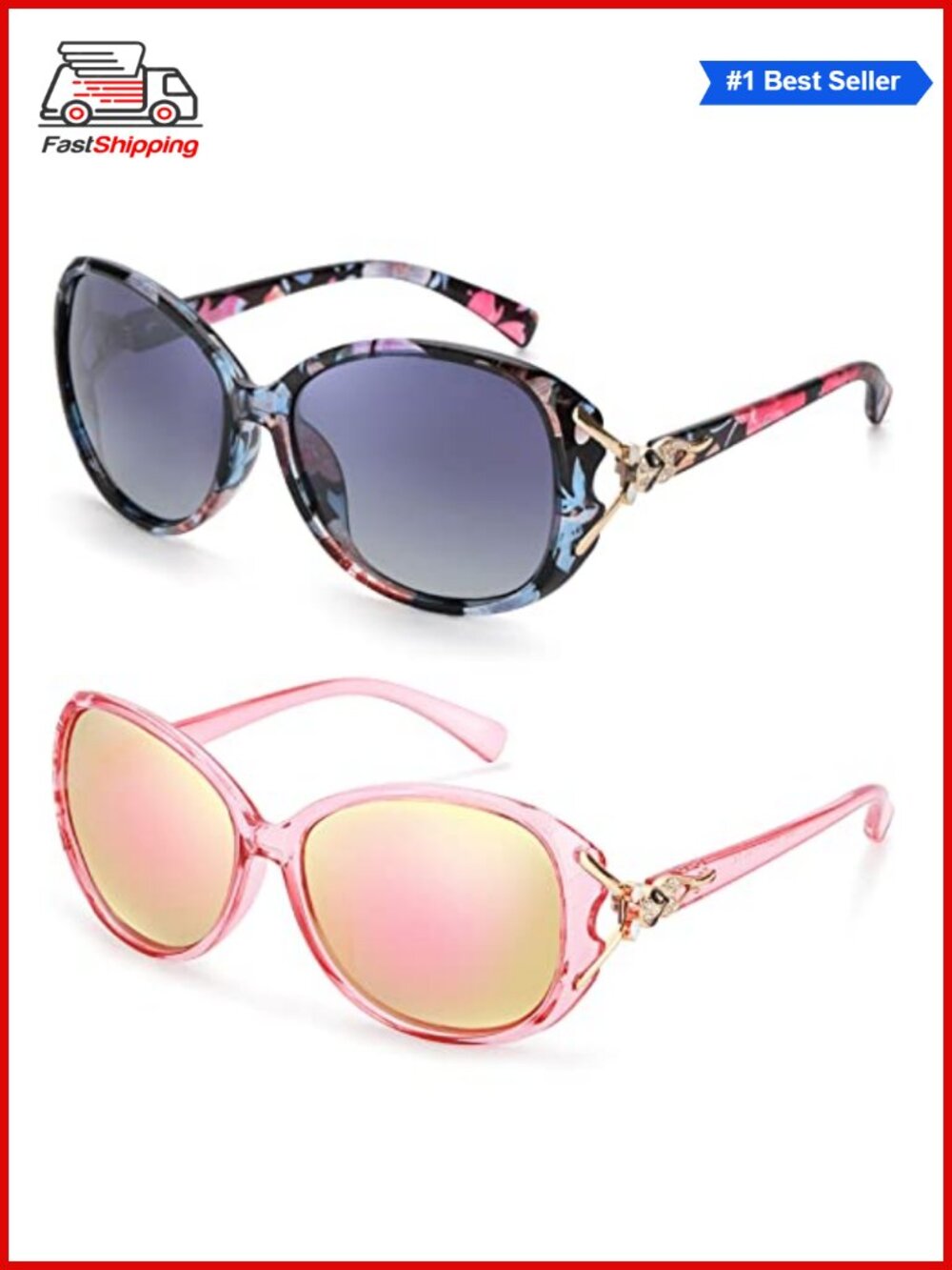 ✨FIMILU Oversized Polarized Retro Sunglasses UV400 Women's